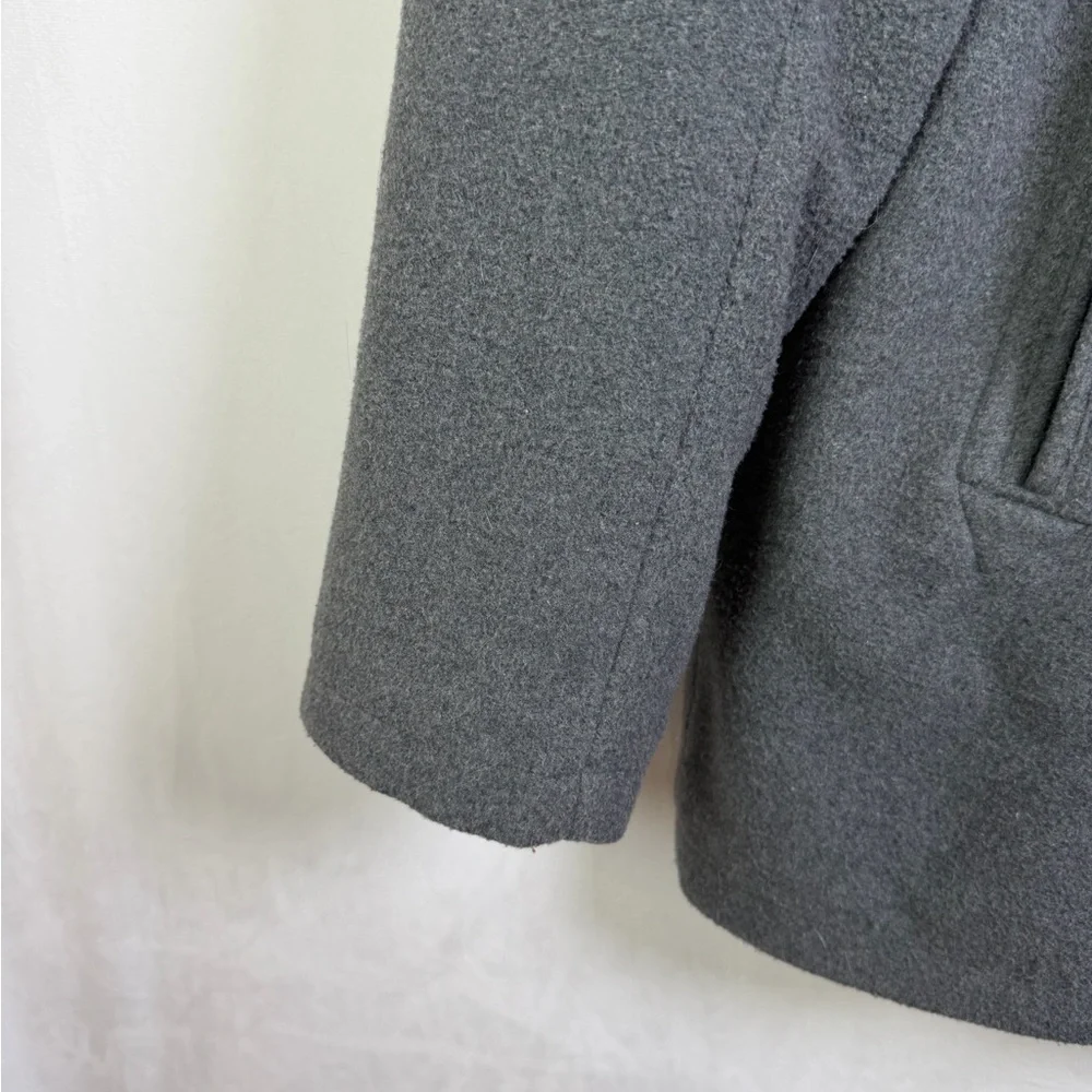 Columbia Men’s Heavy Peacoat Jacket Gray Classic Tailored Outerwear Sz L